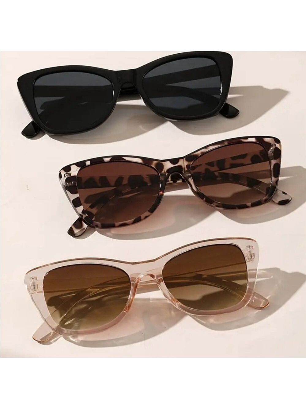 Casual Cat Eye Anti Glare Sun Glasses Black, Leopard or Tan NIP
